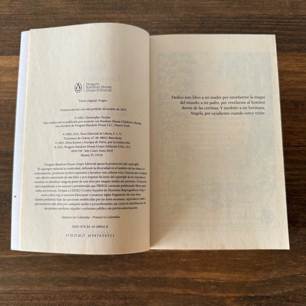 Eragon Christopher Paolini Spanish Edition‎ Paperback Libro Uno 2023